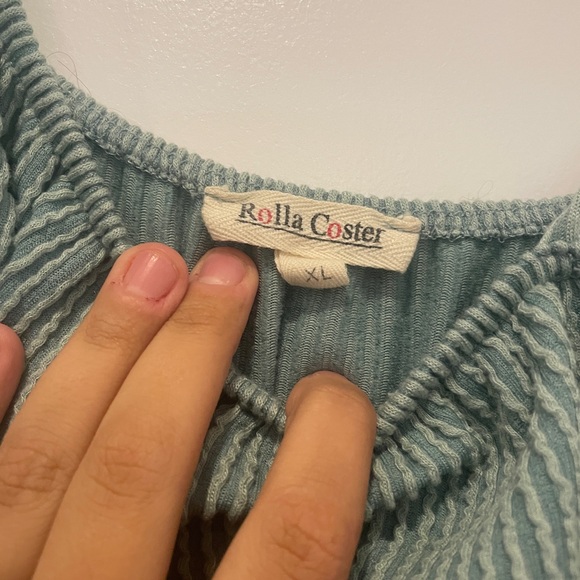 Ribbed Corduroy jumpsuit aqua - Picture 3 of 4